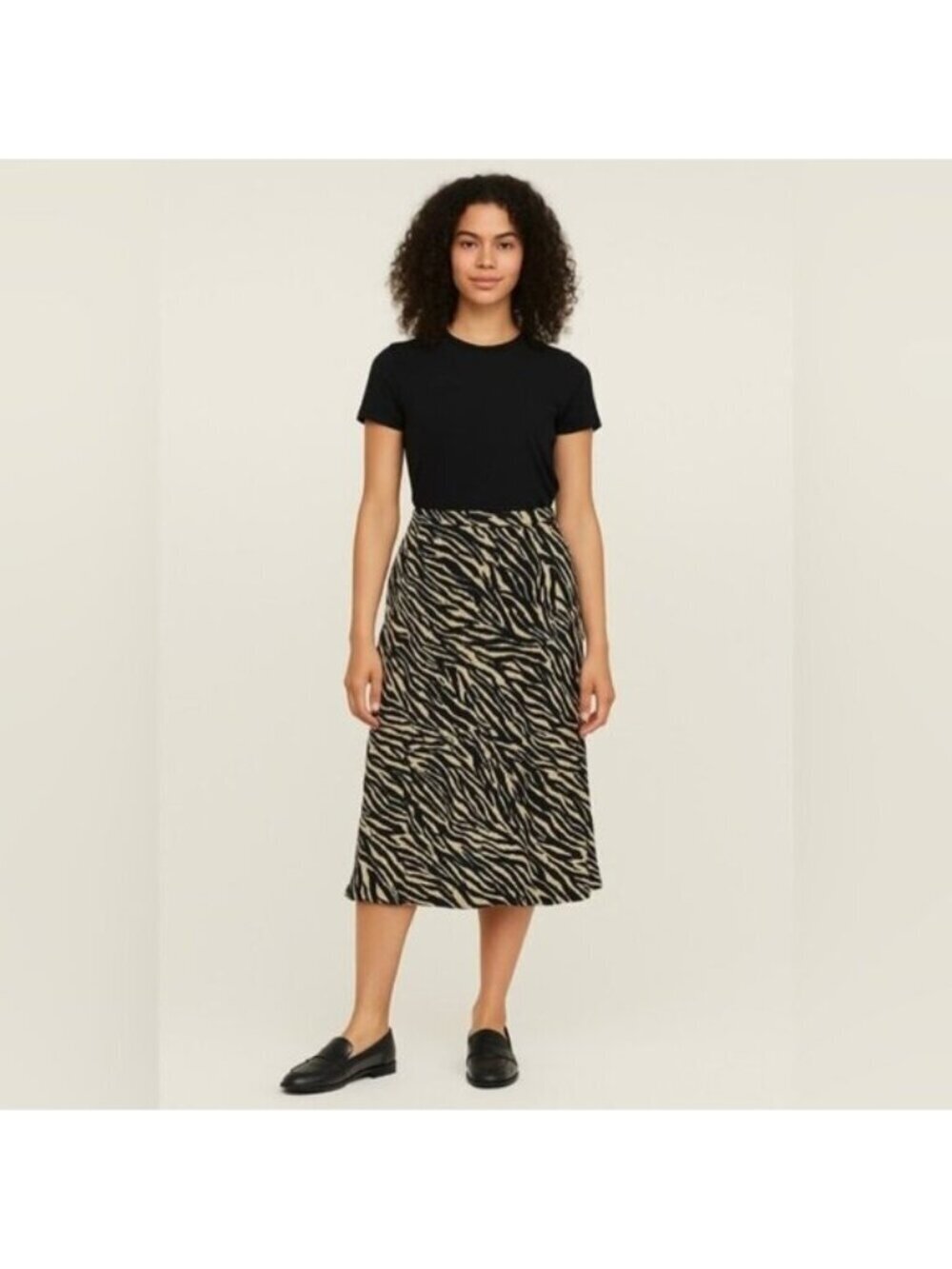 H&M Divided Zebra Print Midi Skirt - Women’s Size 12